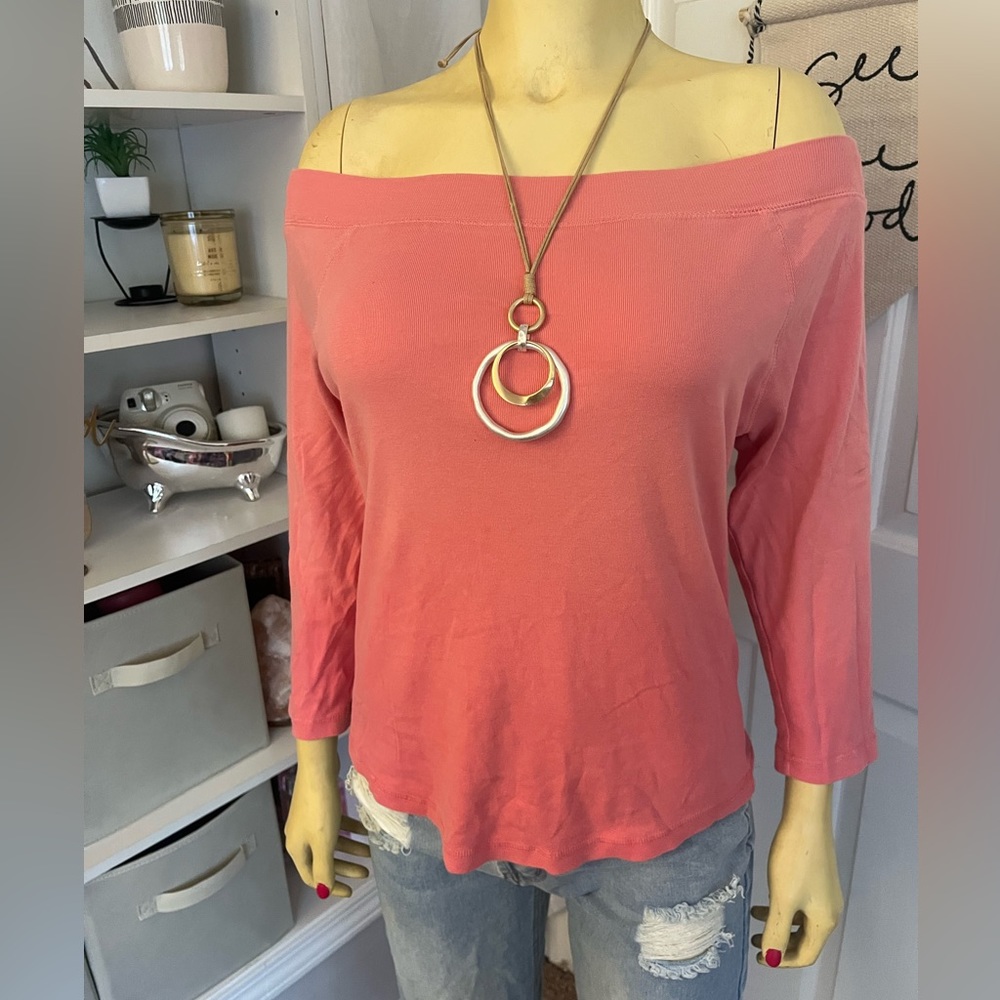 A pink off the shoulder top!